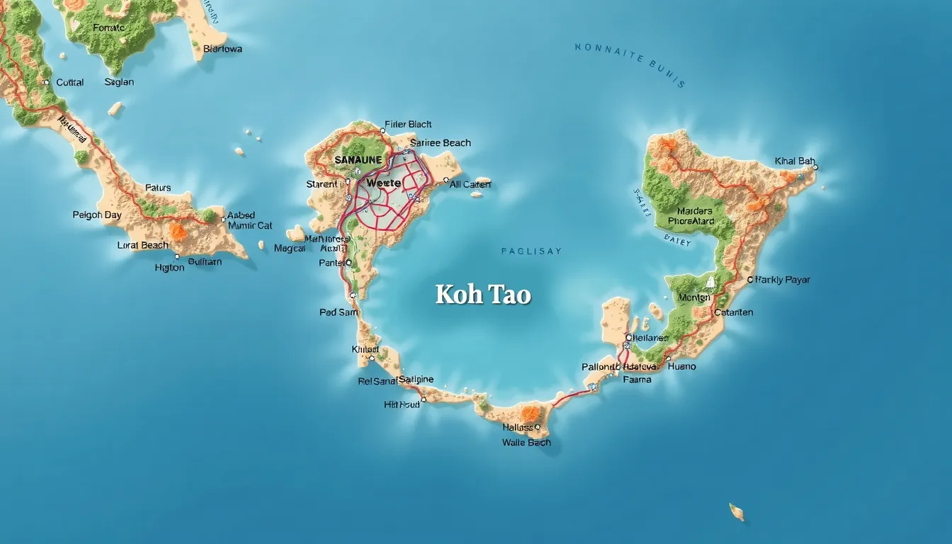 carte koh tao thailande