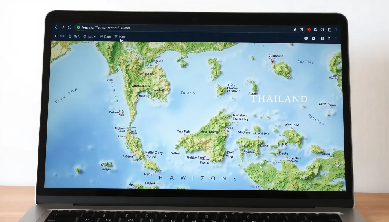 la carte de la thaïlande